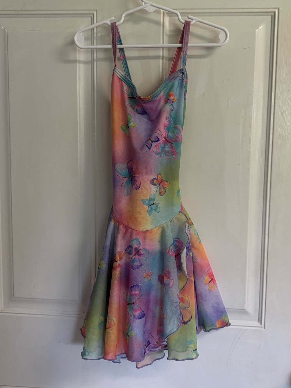 Large Boutique tie-dye print spaghetti straps, and a racerback Dance dress. VGUC